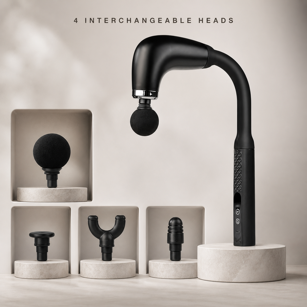 Long Handle Massage Gun for Back, Neck, and Shoulders
